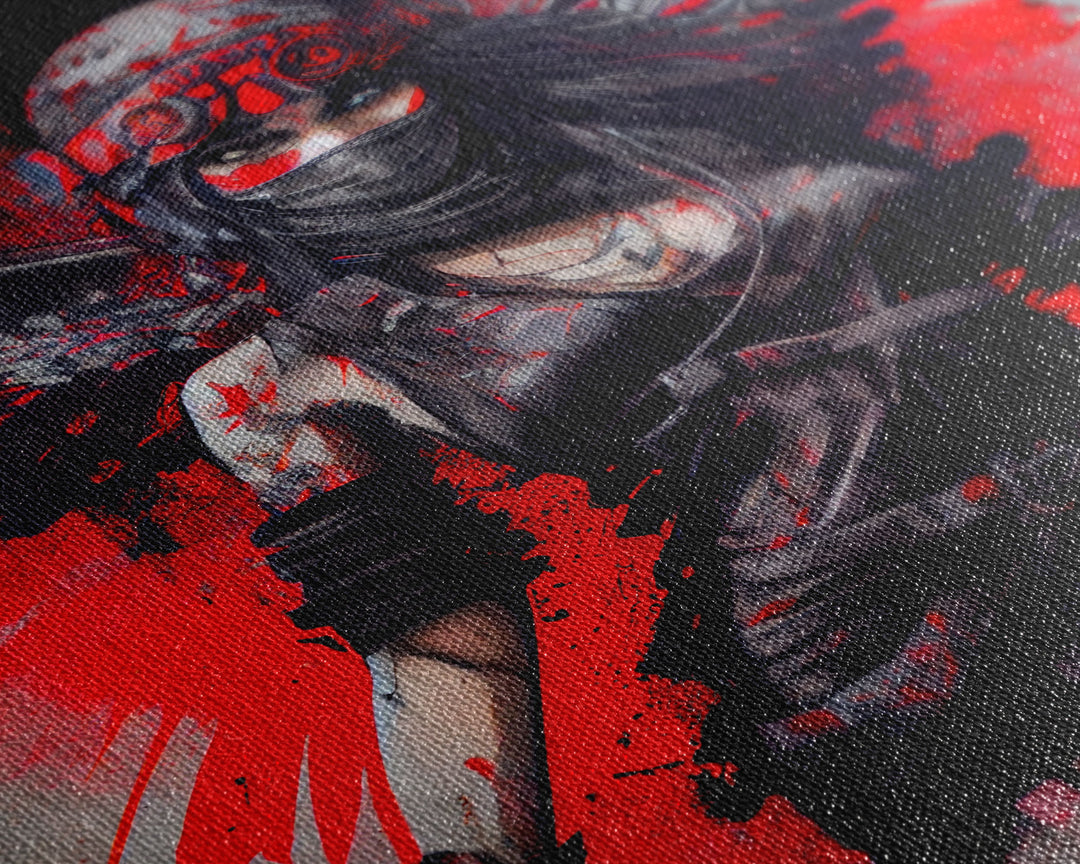 Graffiti angel art, framed canvas print, urban art