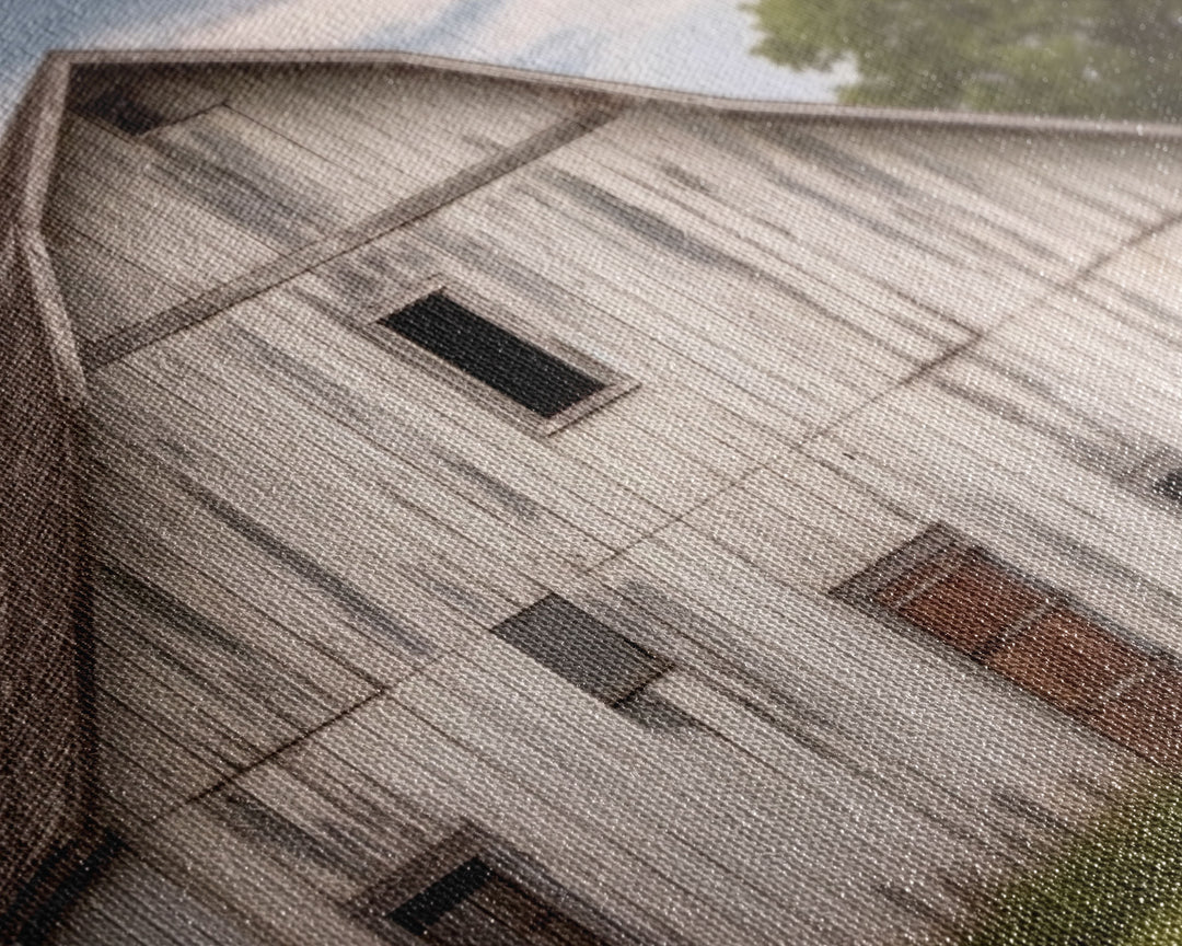 Rustic Farmhouse Wall Decor, White Barn Landscape Print, Farmhouse Living Room Decor, Farmhouse Kitchen Decor, Original Art, Old Barn Photo