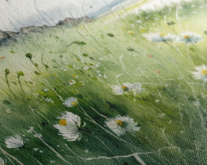 Modern Boho Wall Art, Wall Decoration, Beautiful field of wild flowers framed canvas print, Minimalist Farmhouse Decor