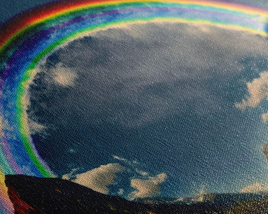 Fish-Eye Rainbow, Yellowstone, Framed Canvas Print, beautiful rainbow nature art