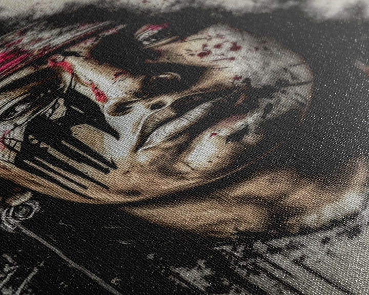 Brutal Graffiti Art, Native American Warriors Portrait, Framed Canvas Print