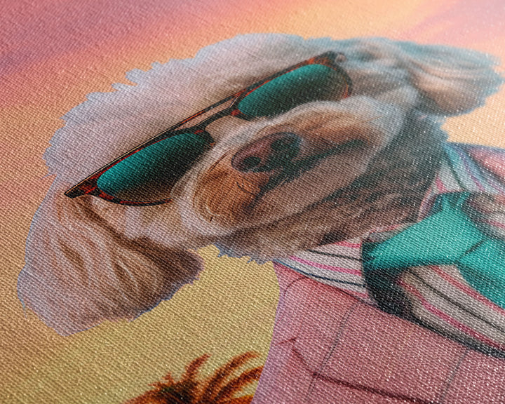 Poodle Wall Print, Dog Wall Art, Dog Sunglasses, Dog In Pink Suit, Funny Art, Framed Wall Art, Framed Canvas, Wall Print, Wall Canvas