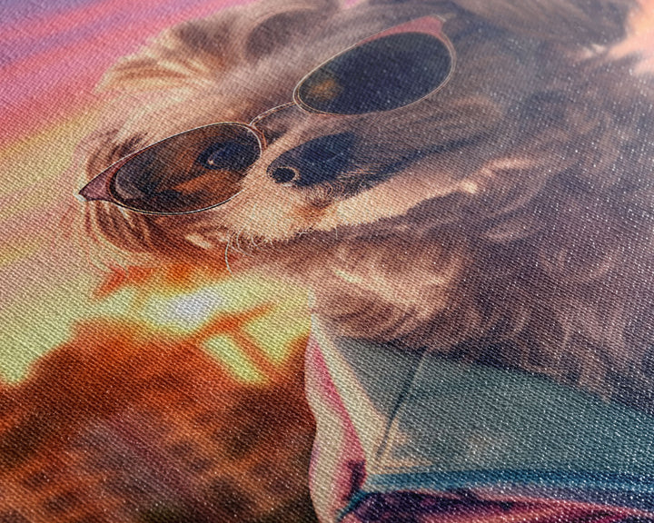 Shih Tzu In Sunglasses Blue Tracksuit Wall Print, Dog Portrait, Dog Art Print, Framed Wall Art, Framed Canvas, Wall Print, Wall Canvas