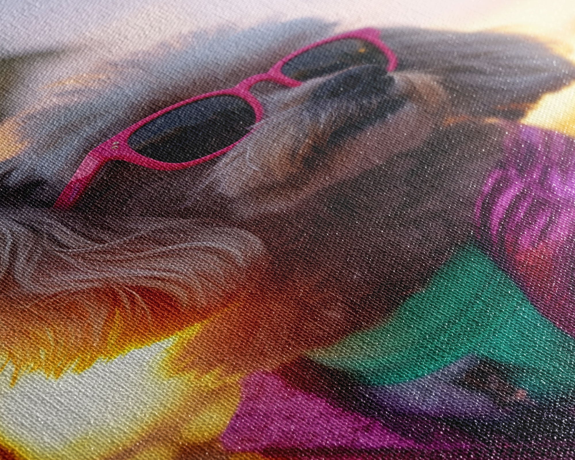 Poodle In Sunglasses Pink Tracksuit Wall Print, Dog Portrait, Dog Art Print, Framed Wall Art, Framed Canvas, Wall Print, Wall Canvas