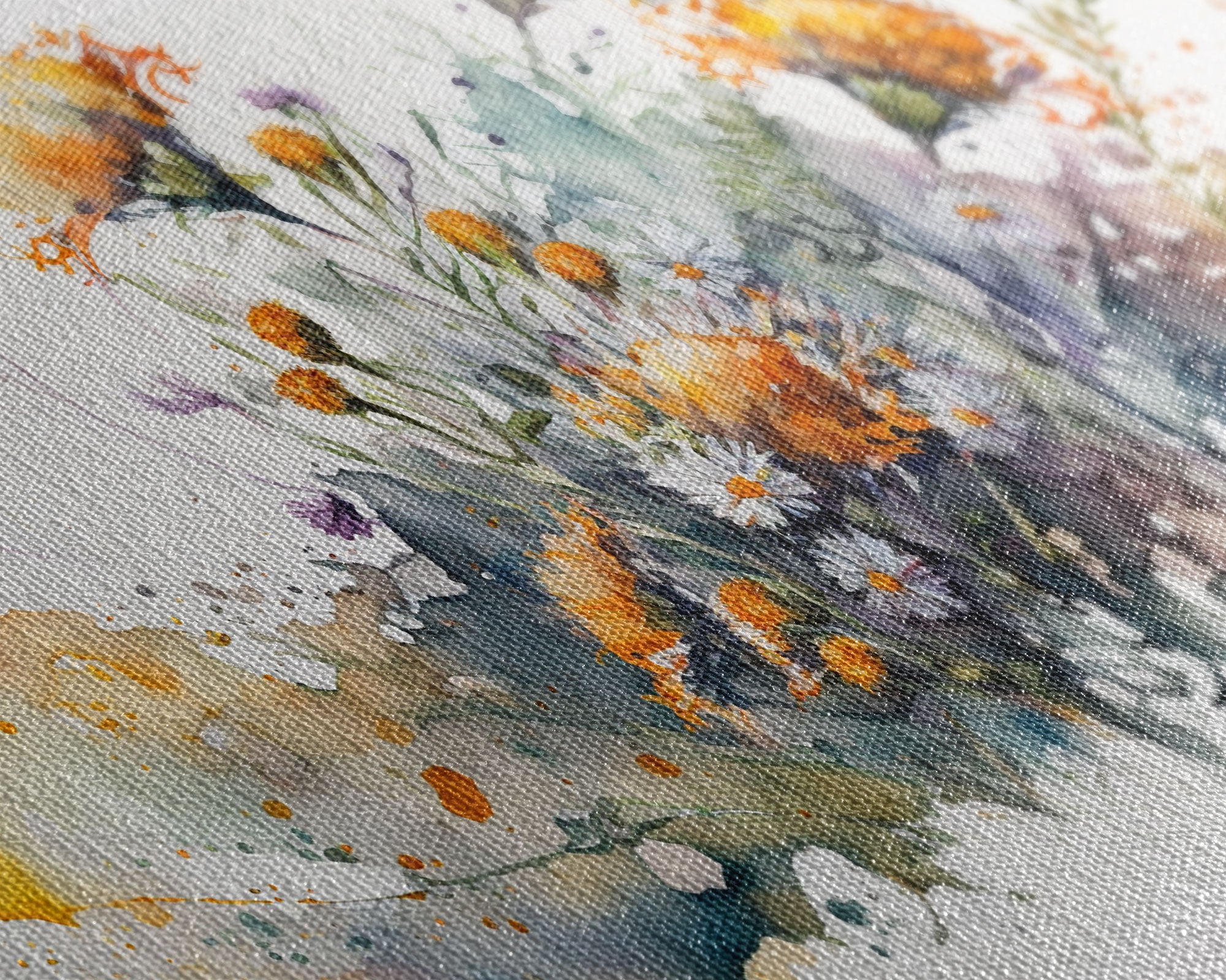 Rustic Farmhouse Decor, Framed Canvas Print, Floral Watercolor Painting, Flower Art, Flower Painting, Entry Room Painting, Gift For Mom
