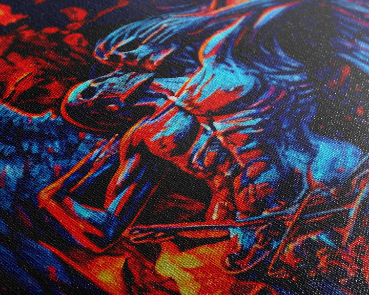 Gothic Angel, Horror Decor, Framed Canvas Print, Fallen Angel