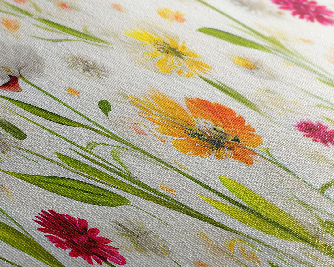 Botanical wall art, spring flowers, canvas print, dorm art for girls