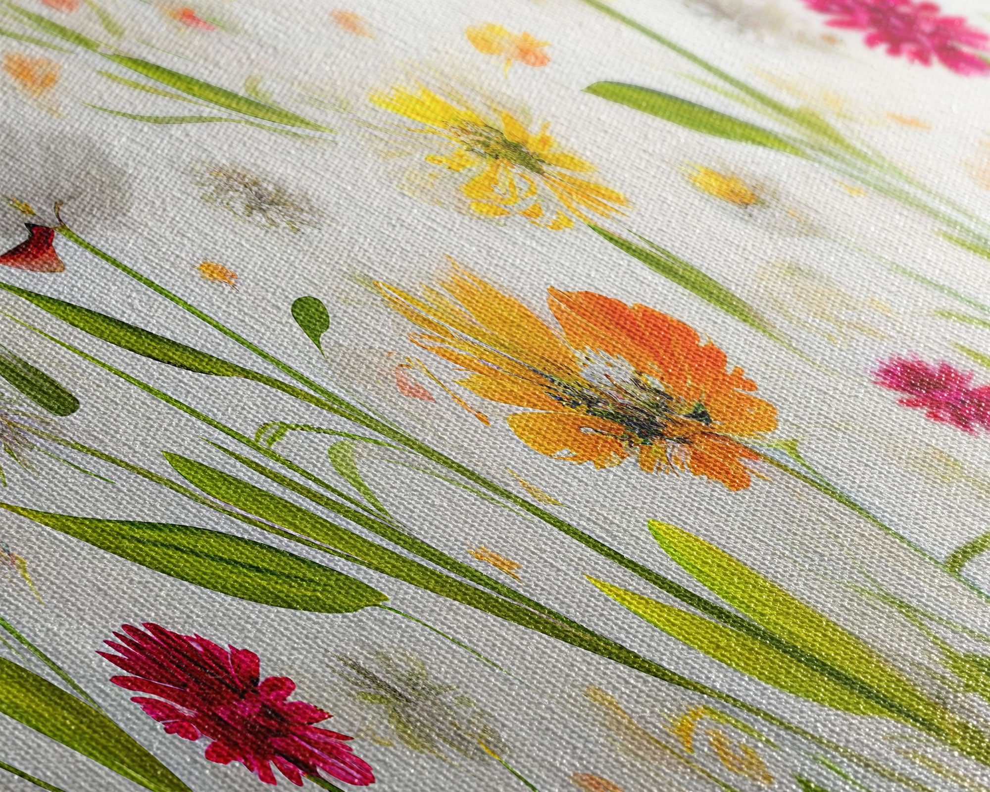 Botanical wall art, spring flowers, canvas print, dorm art for girls