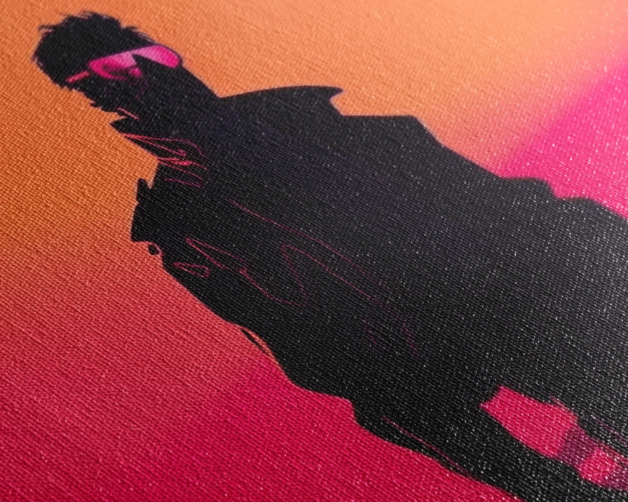 Punk Wall Art | Framed Canvas Print | Living room art | Outrun Style | Retro | Synthwave Style | Wonderful art | Warm colors | Black shadow