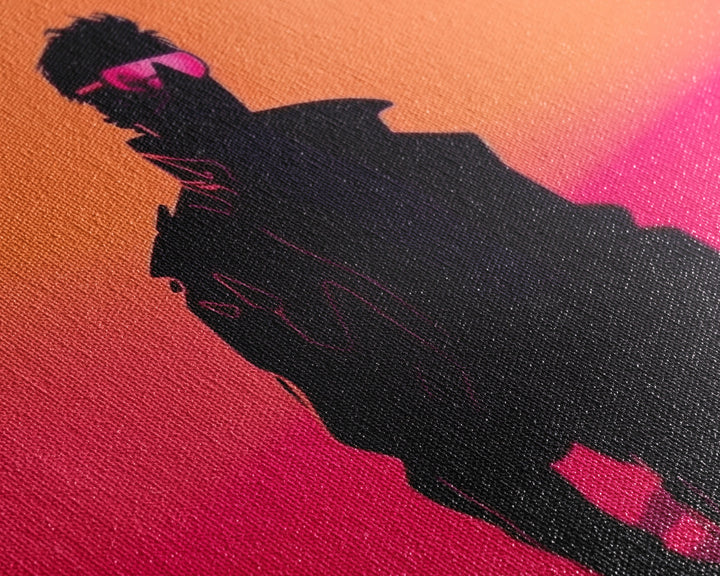 Punk Wall Art | Framed Canvas Print | Living room art | Outrun Style | Retro | Synthwave Style | Wonderful art | Warm colors | Black shadow