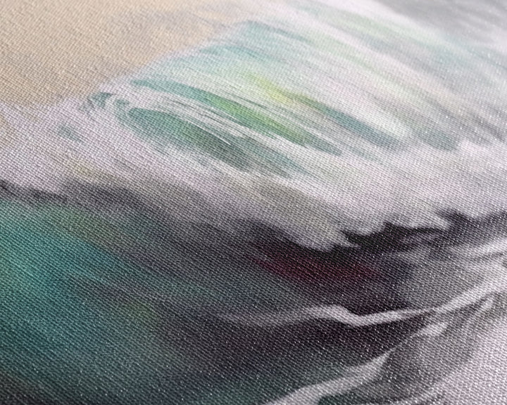 Green Ocean Wall Art Canvas Print, Minimalist Ocean Art, Seascape Wall Decor, Ocean Waves Art Framed, Panoramic, Wall Art, Canvas Print