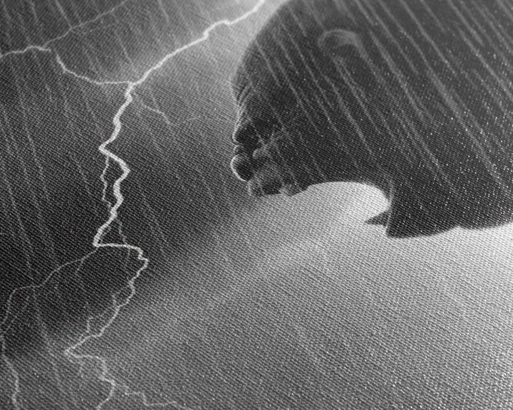 Gorilla Roaring In A Thunder Storm, Framed Canvas Print, Cool Wall Art, Ape Art
