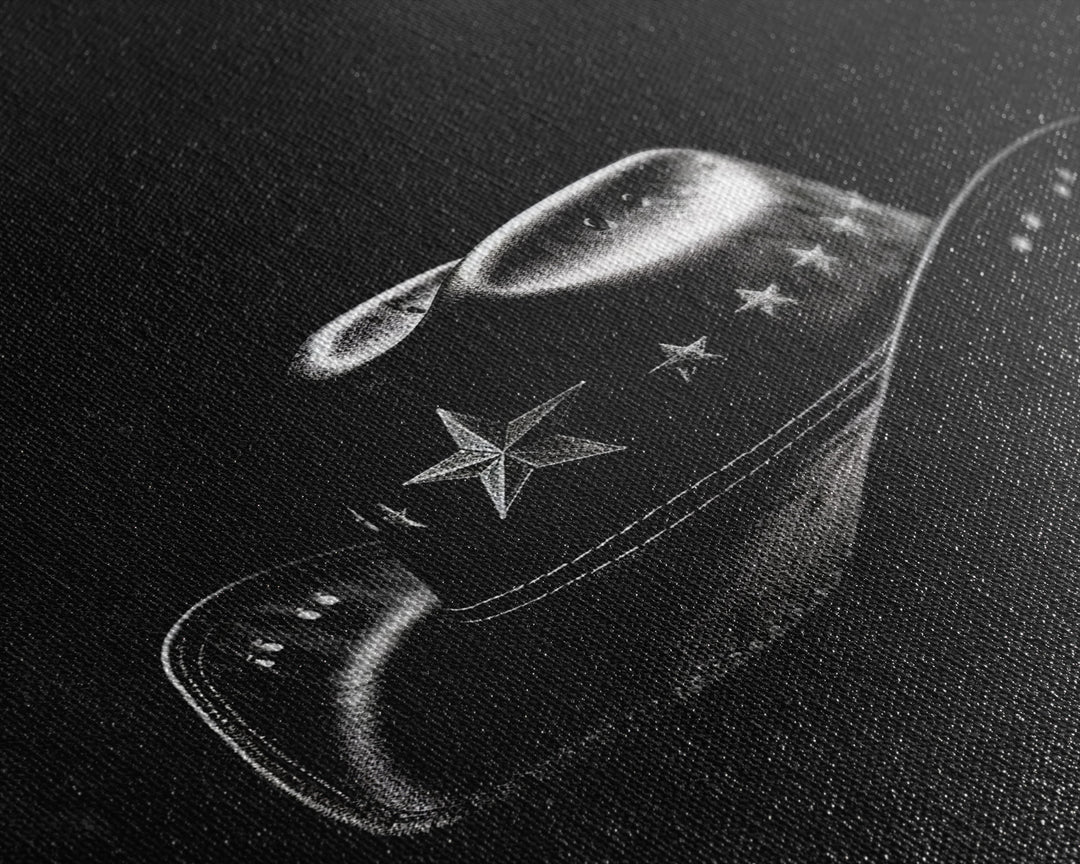 Cowboy Hat Print, Western Wall Art, Black And White, Texas Art, Minimalist Art, Wall Decor, Canvas Art, Wall Art, Framed Canvas Wall Decor