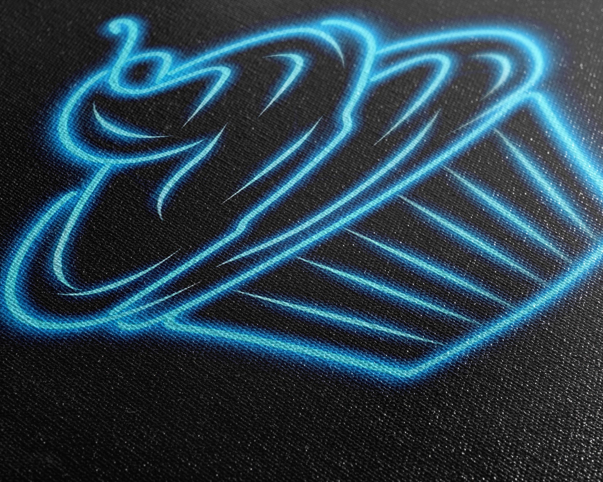 Blue Neon Lights Cupcake Wall Decor, Kitchen Wall Art, Glowing Art, Minimalist Print, Wall Decor, Canvas Print, Wall Art, Framed Canvas