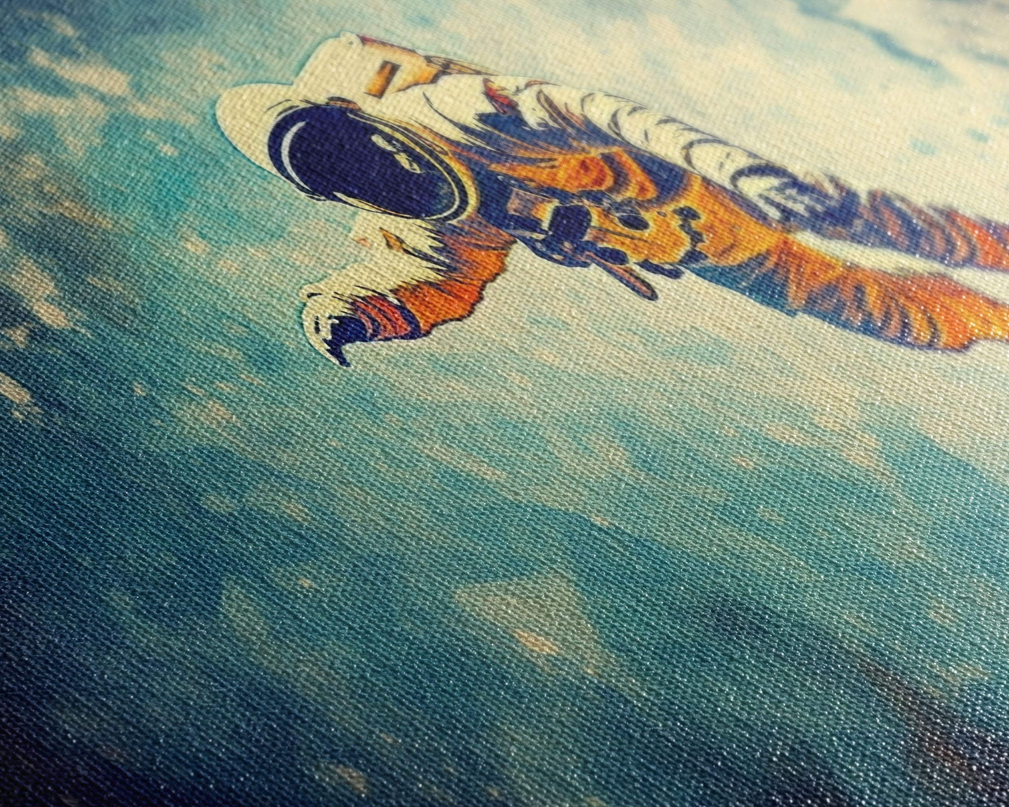Astronaut In Space Wall Decor, Galaxy Wall Art, Outer Space Wall Art, Panoramic Wall Decor, Canvas Print, Wall Art, Framed Canvas Art