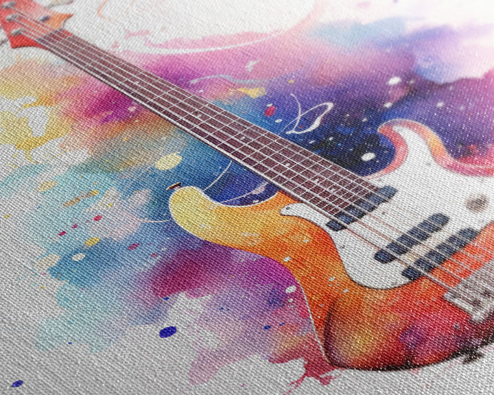 Electric Guitar Wall Art, Rock N Roll Decor, Graffiti Art, Splatter Art, Musician Gift Custom Guitar Art