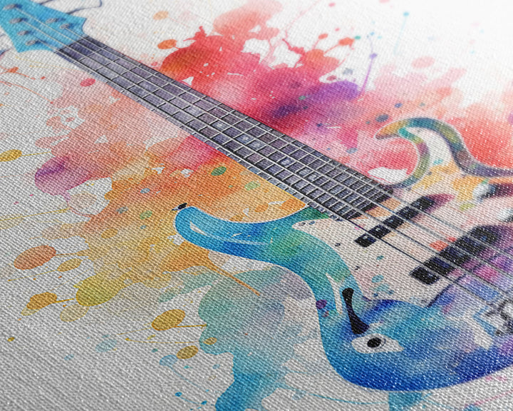 Electric Guitar Wall Art, Rock N Roll Decor, Graffiti Art, Splatter Art, Musician Gift Custom Guitar Art