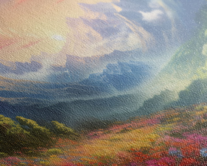 Mountain Painting Canvas Print, Colorful Art, Mountain Art, Landscape Painting, Mountain Wall Art, Nature Painting, Mountain Art Print