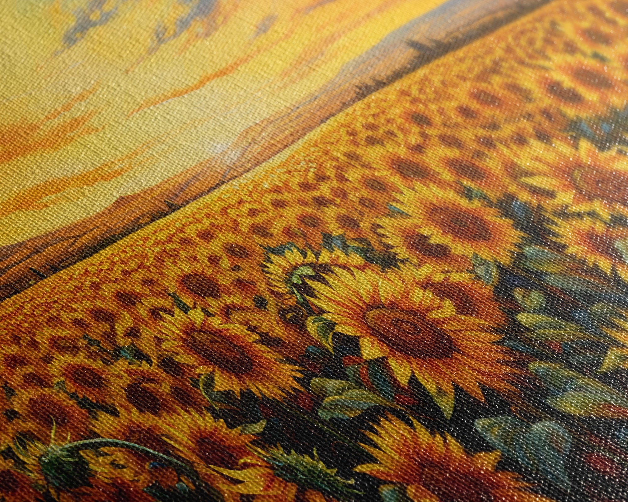 Sunflowers Wall Art, Sunset Wall Art, Yellow Flower Art, Field Of Flowers, Panoramic Art, Wall Art, Canvas Art, Landscape Art, Country Decor