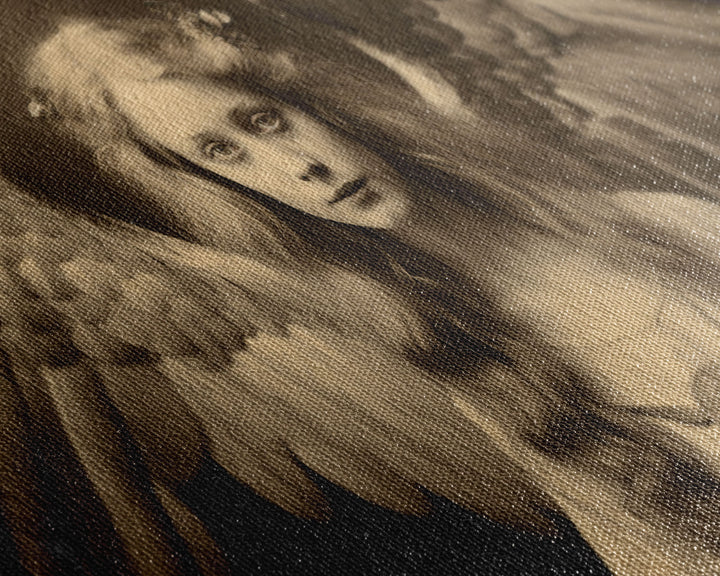 Tintype Photo Of An Angel, Angel Art, Angel Painting, Framed Canvas Print, Guardian Angel, Angel Art Print, Angel Wings, Religious Art