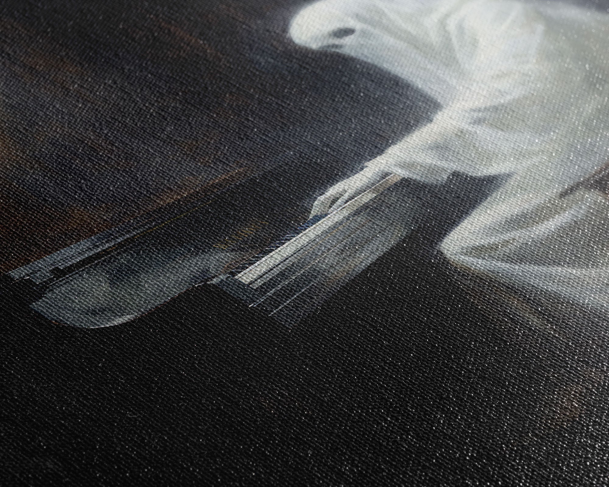 Spooky White Ghost Playing A Piano, Gothic Victorian Halloween Art, Halloween Decoration / Wall Art, Skeleton Art, Gothic Oil Painting