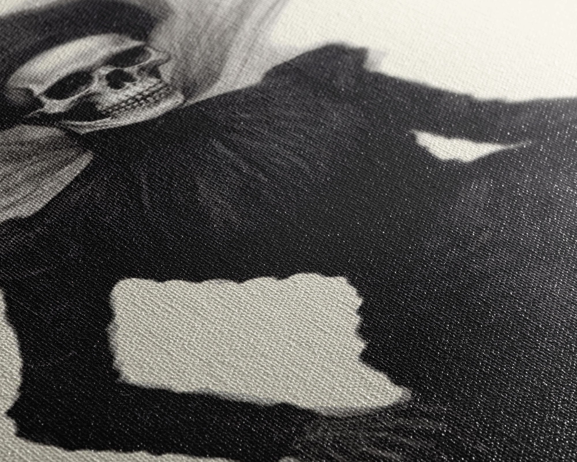 Halloween Skull Charcoal Sketch Canvas Print, Halloween Wall Art, Macabre Painting, Death Mask