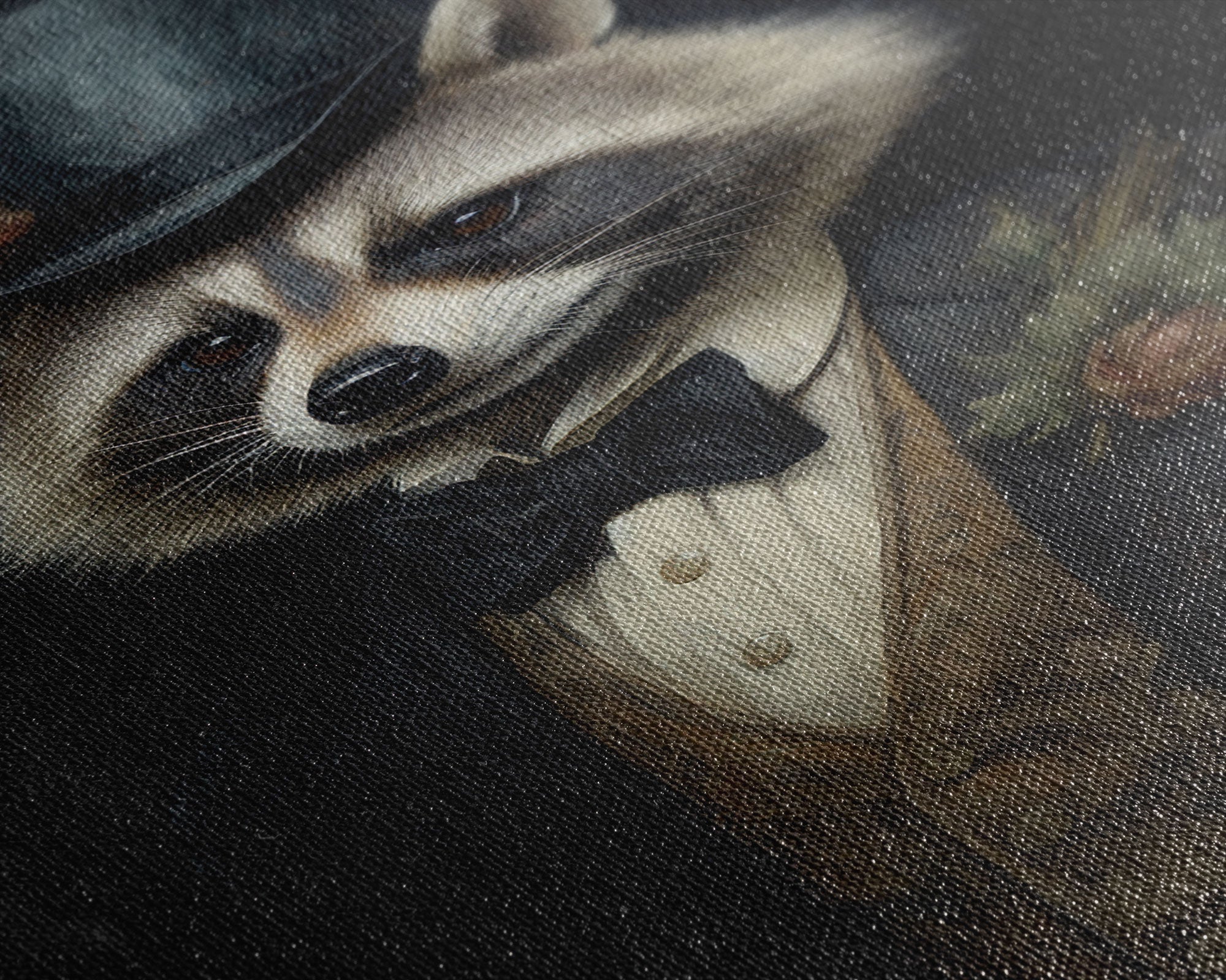 Distinguished Dapper Gentleman Raccoon, Funny Animal Prints, Humorous Art, Framed Canvas, Wall Art, Canvas Print, Funny Halloween Decor