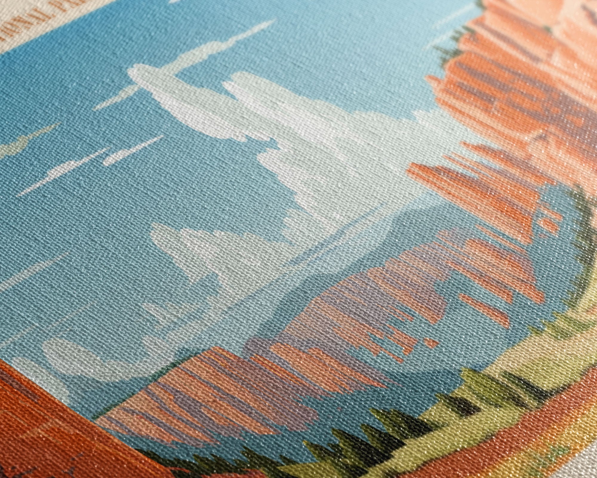 Mesa Verde National Park Panoramic Colorado Travel Art, National Park Print, Minimalist Travel Art, Midcentury Modern Style Landscape