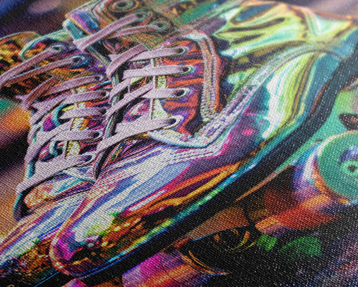 Roller Skates, Roller Derby, Retro Wall Art, Canvas Print, Wall Hanging, Portrait Art, Preppy Wall Art, Anniversary Gift, Office Prints