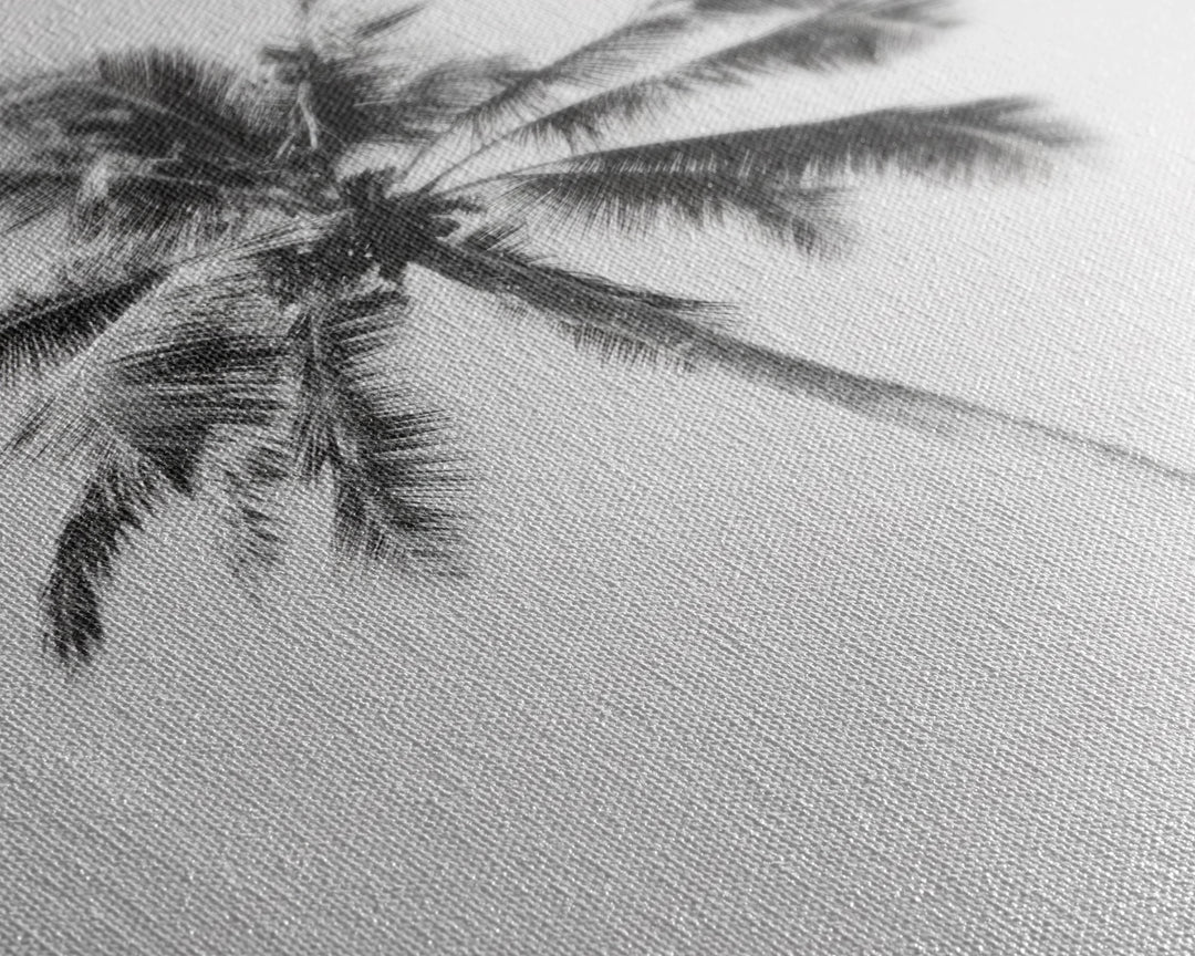 Palm Tree Wall Art, Tropical Art, Minimalist Art, Canvas Print, Wall Hanging, Portrait Art, Black And White Art, Living Room Wall Art