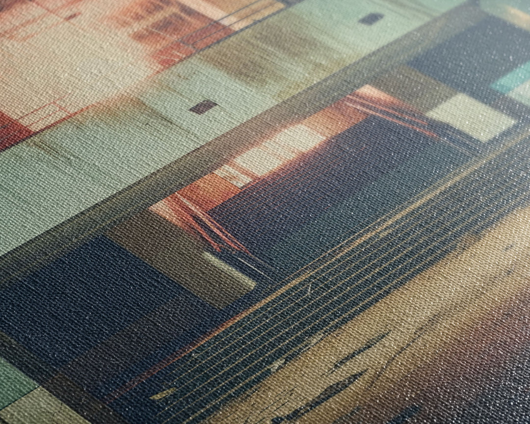 Abandoned Building, Retro Wall Canvas Print, Wall Hanging, Portrait Art, Volleyball Mom, Tiny House Decor, Family Gift, Spooky Room Decor