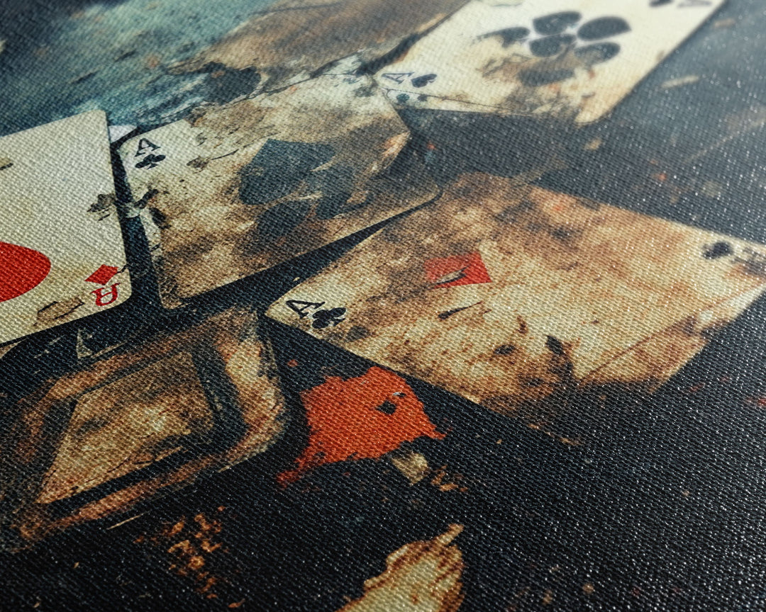 Playing Card Print, Playing Cards, Canvas Print, Wall Hanging, Portrait Art, Poker Wall Art, Poker Cards, Man Cave Wall Art, Dorm Wall Art