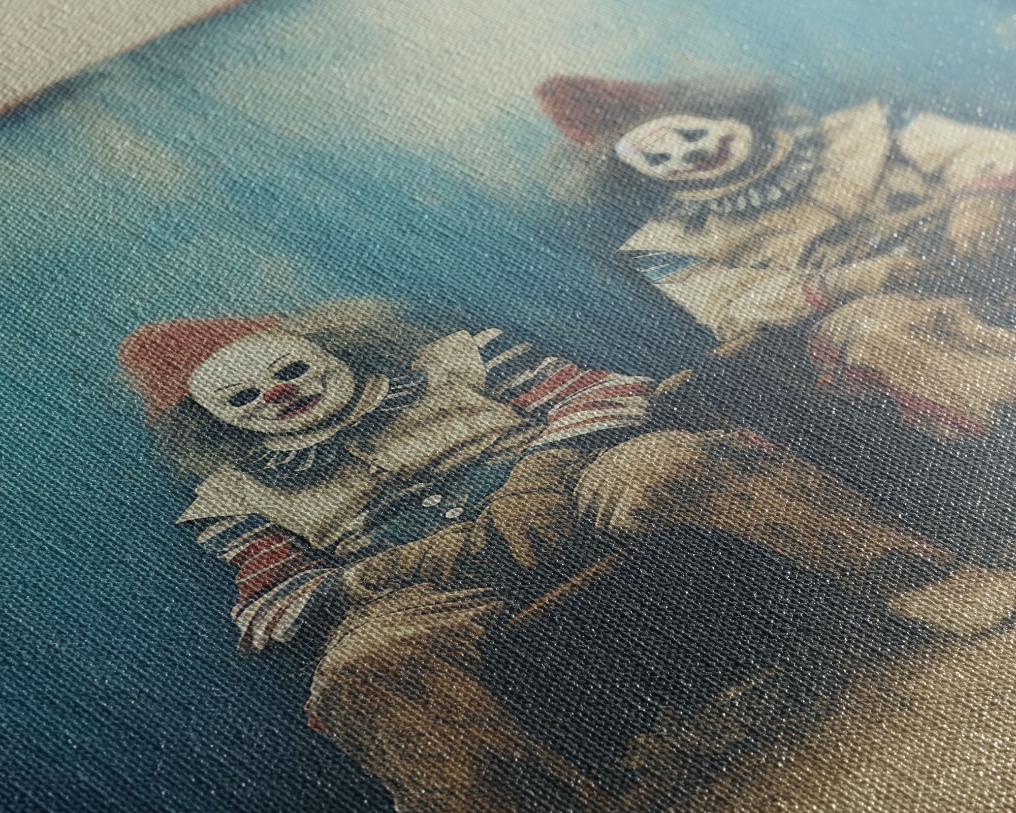 Clown Art, Clown Print, Canvas Print, Wall Hanging, Portrait Art, Halloween Wall Decor, Spooky Room Decor, Moody Wall Art, Horror Decor