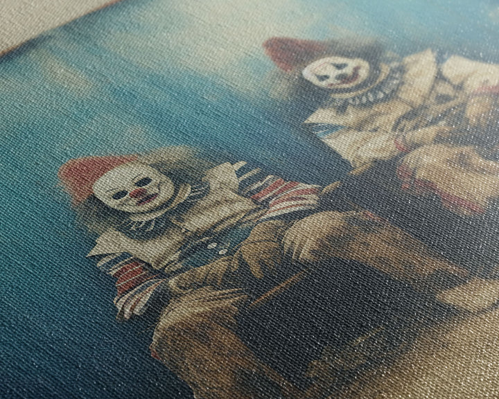 Clown Art, Clown Print, Canvas Print, Wall Hanging, Portrait Art, Halloween Wall Decor, Spooky Room Decor, Moody Wall Art, Horror Decor