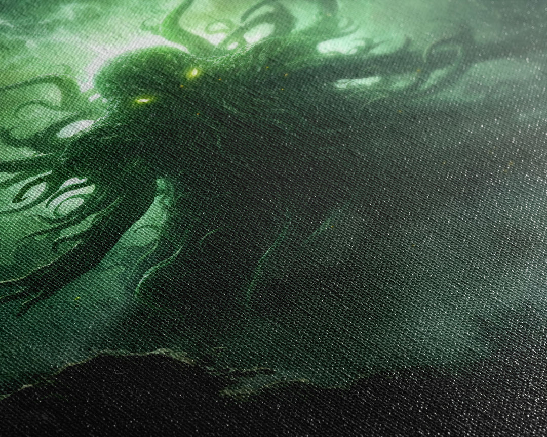 The Call Of Cthulhu - Portrait Of The Grim Reaper - Framed Canvas Print - Halloween Decor - Halloween Clearance - HP Lovecraft