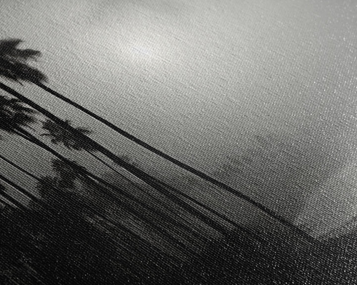 Black And White Florida Rain Storm, Framed Canvas Print, Liminal Art, Liminal Spaces, Framed Wall Art, Office Decor, Dark Moody Art