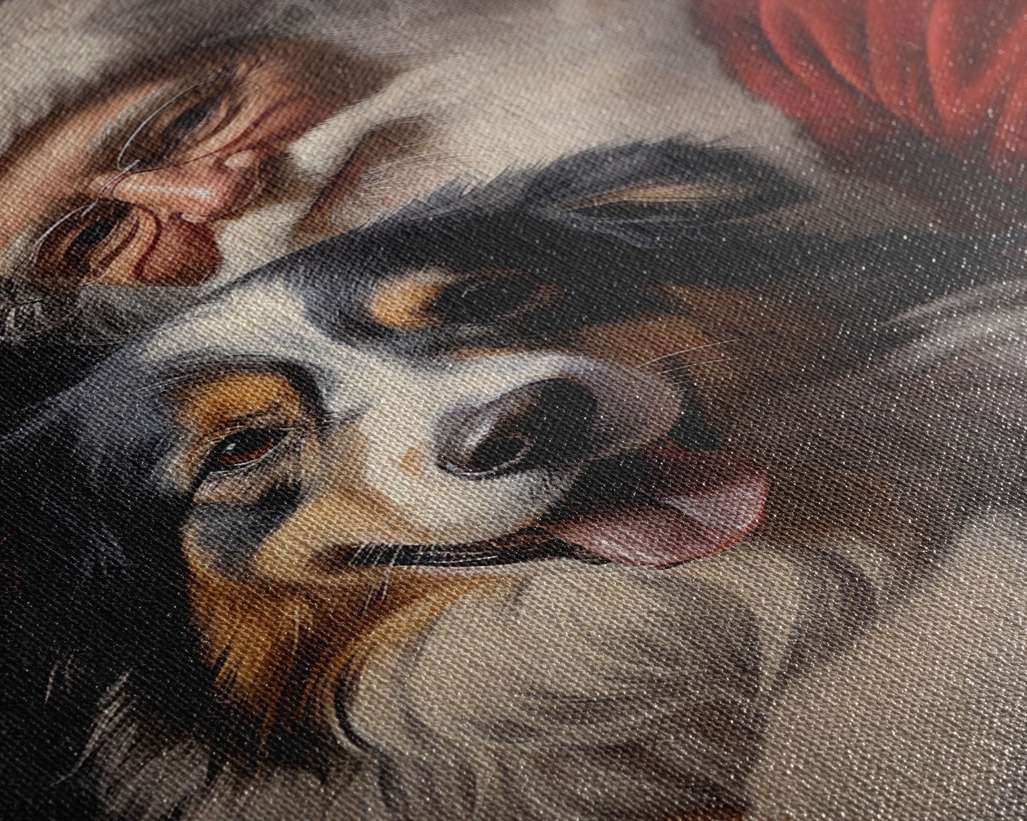 Santa Claus And His Australian Shepherd, Christmas Wall Art, Dog Gift, Christmas Dog, Winter Wall Art, Santa Decor, Santa Art Print