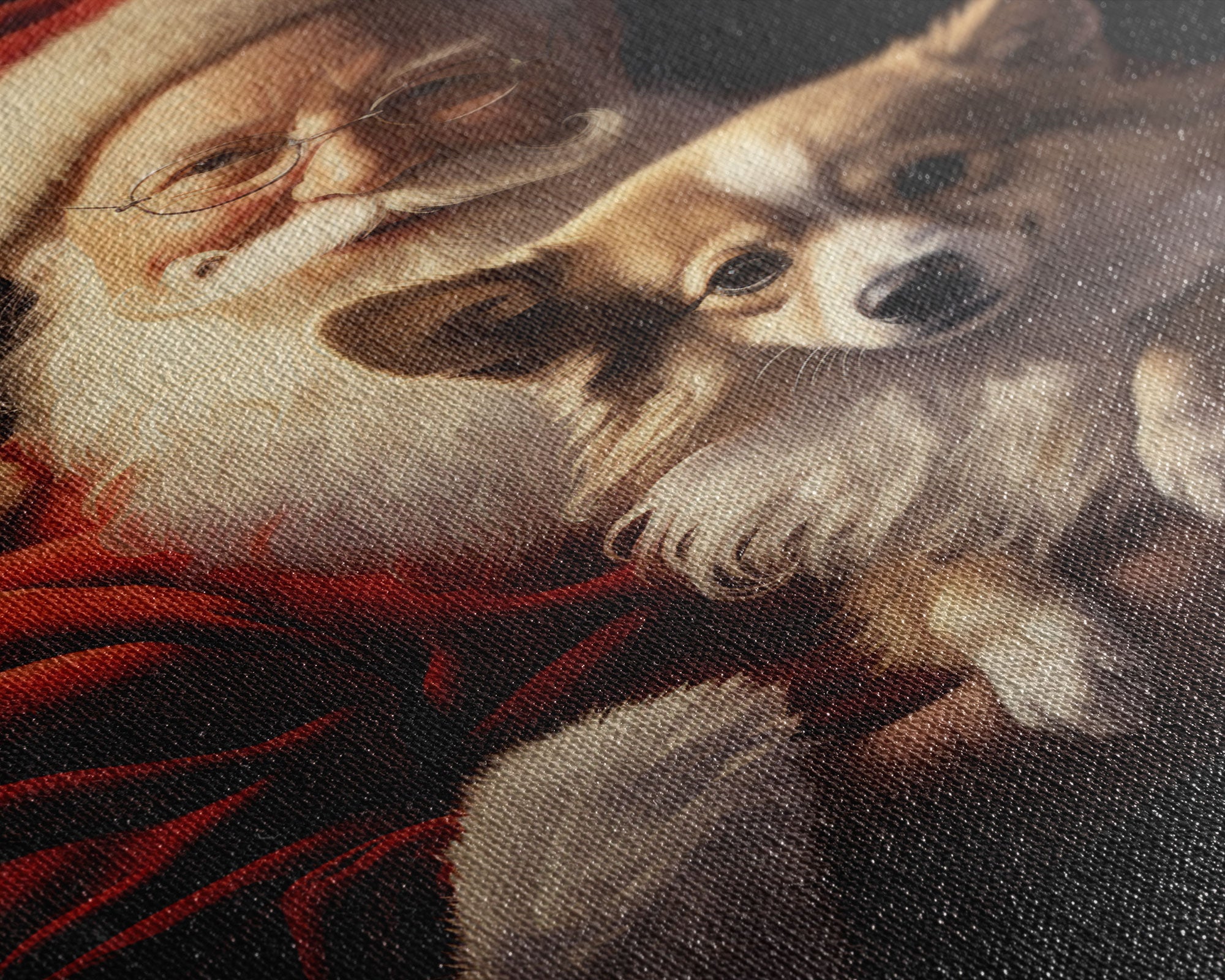 Santa Claus And His Corgi, Christmas Wall Art, Christmas Dog, Winter Wall Art, Santa Decor, Santa Art Print, Farmhouse Christmas