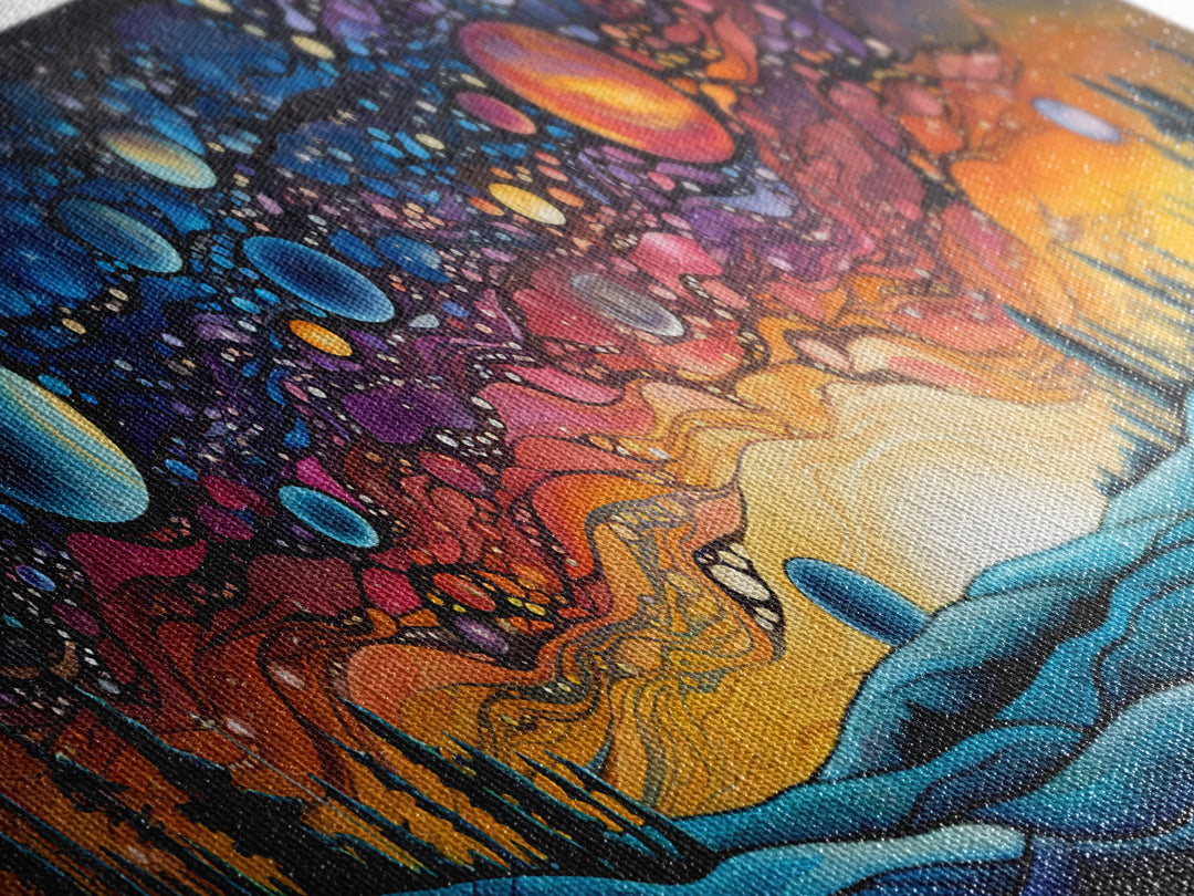 Abstract Galaxy Print, Framed Wall Art, Canvas Print, Van Gogh Inspired Art, Astronomy Gift, Living Room Decor, FREE SHIPPING