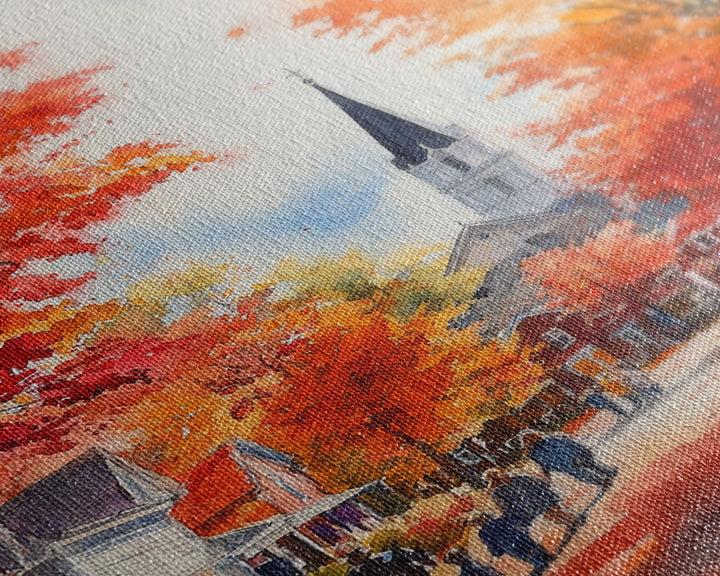 Rustic Red Barn And Tractor In Fall Landscape Framed Canvas Print Autumn Farmhouse Wall Art Seasonal Country Decor Holiday Wall Art