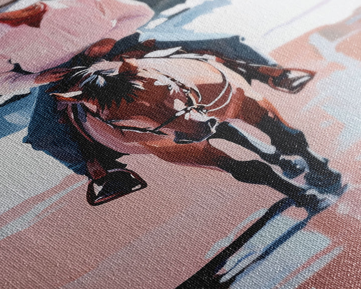 Cowboy Riding Through Snowy Winter Woods Framed Canvas Print Vintage Christmas Wall Art Winter Landscape Decor Landscape Christmas Decor