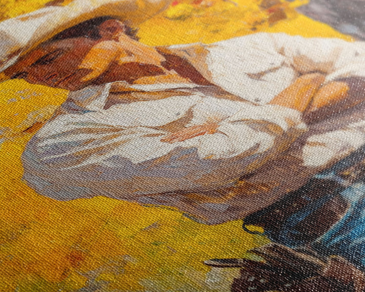 Cowboy with Autumn Foliage Canvas Print, Vibrant Fall Decor, Perfect Fall Wall Art, Seasonal Home Decor, Western Art, Framed Canvas Print