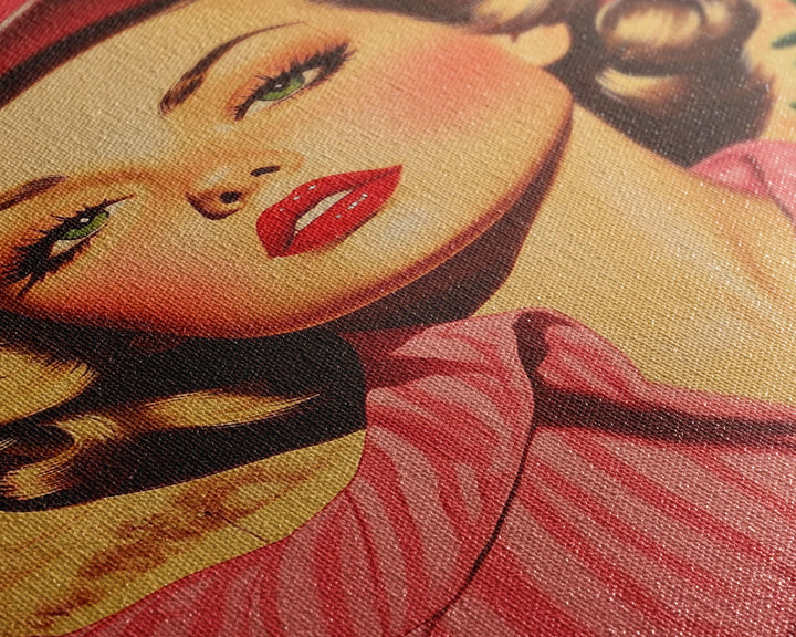 Blonde Cowgirl in Fall Forest Canvas Print, Autumn Wall Art, Farmhouse Fall Decor, Seasonal Holiday Decor, Vintage Western Art, Canvas Print