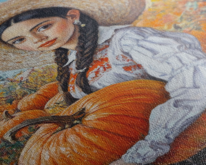 Retro Cowgirl in Pink Hat Canvas Print, Vibrant Holiday Wall Art, Christmas Decor, Christmas Wall Art, Perfect Holiday Gift, Canvas Print