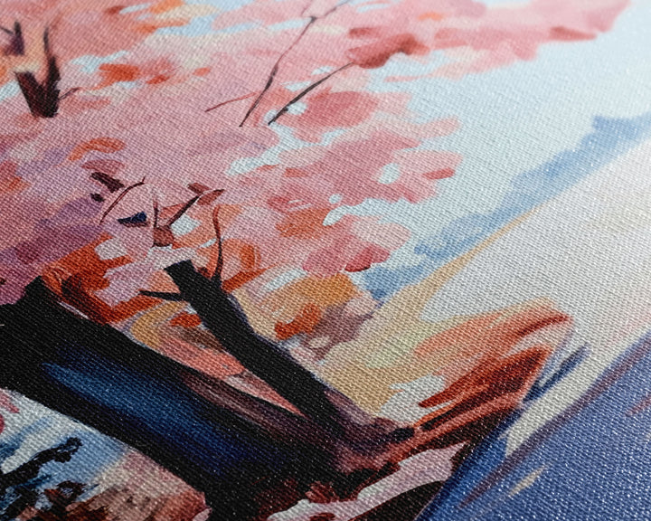 Winter Landscape Painting Print, Canvas Art, Retro Christmas Decor, Vintage Christmas Wall Art