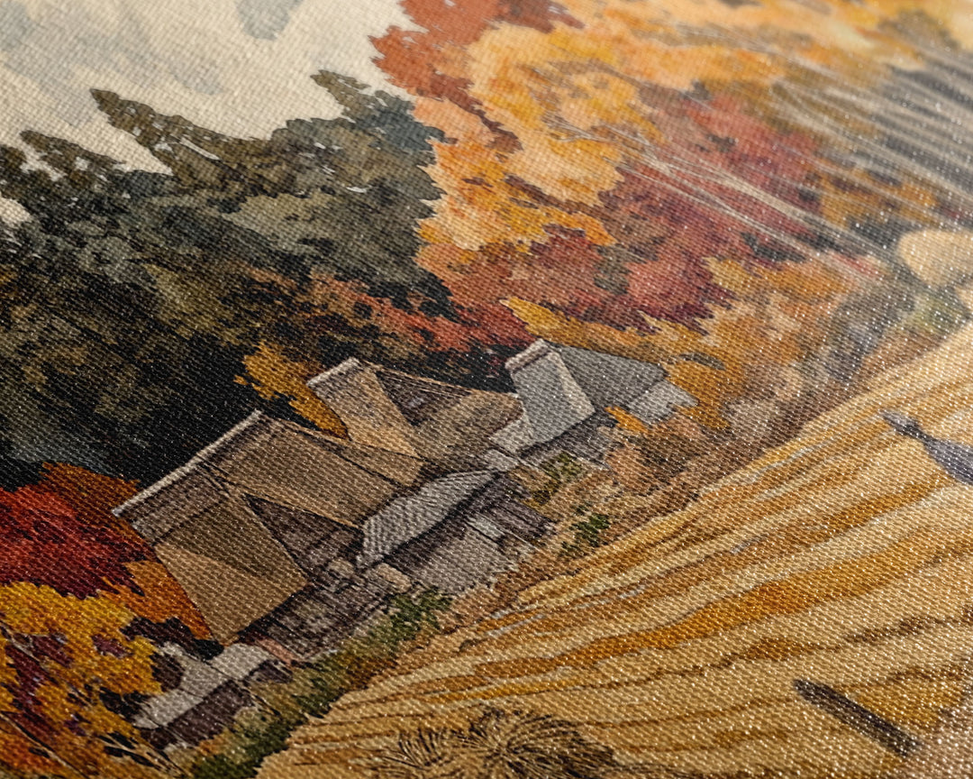 Harvest in Autumn Glory - holiday decor, rustic Christmas decor, country Christmas decor, Christmas scene art, seasonal wall art