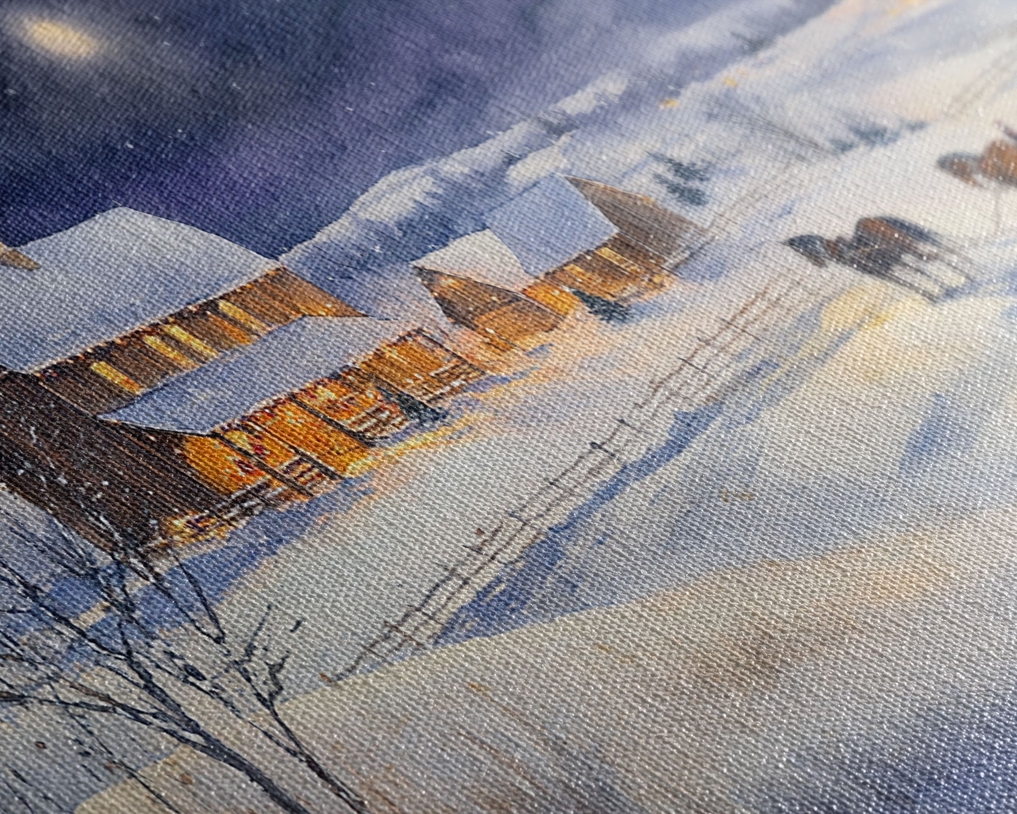 Horse and Barn in Snowy Christmas Scene, Framed Canvas Print, Winter Christmas Decor, Farmhouse Christmas, Rustic Holiday Art, Wall Art