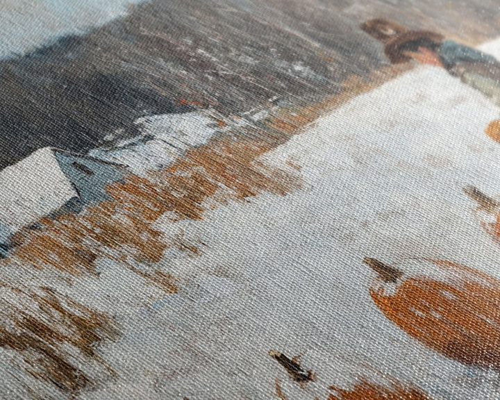 Cowboy Sipping Coffee Autumn Decor Framed Canvas Print Perfect Above Sofa Wall Art Western Home Decor Moody Fall Artwork Rustic