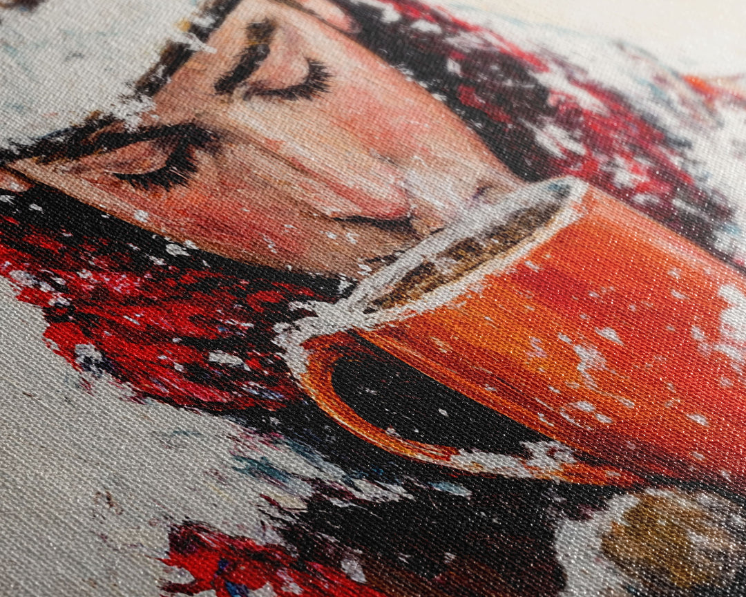 Cowboy in forest with burning fire, deep autumn hues, Framed Canvas Print, moody landscape, fall western art, rustic wall piece, wall decor