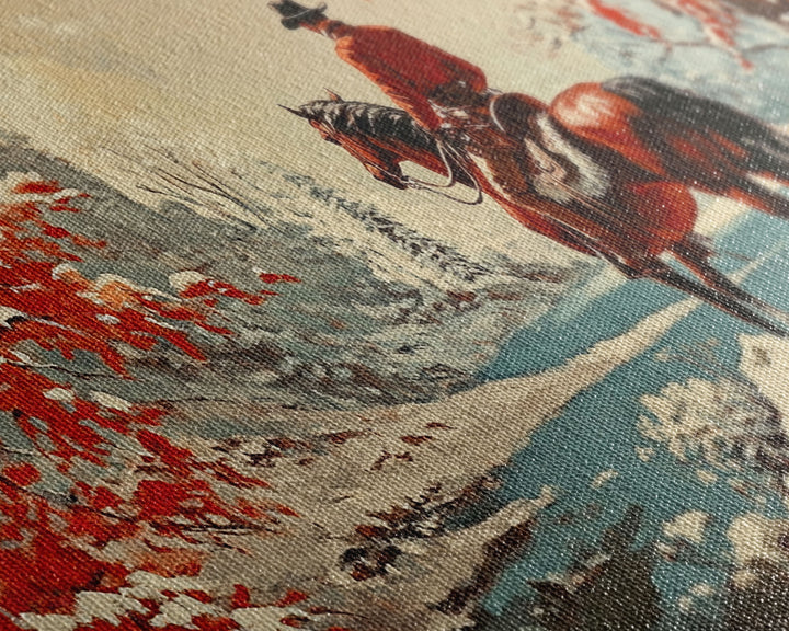 Cowboy resting by campfire under aspen trees with mountains in background, Framed Canvas Print, rustic wall art, warm western decor piece